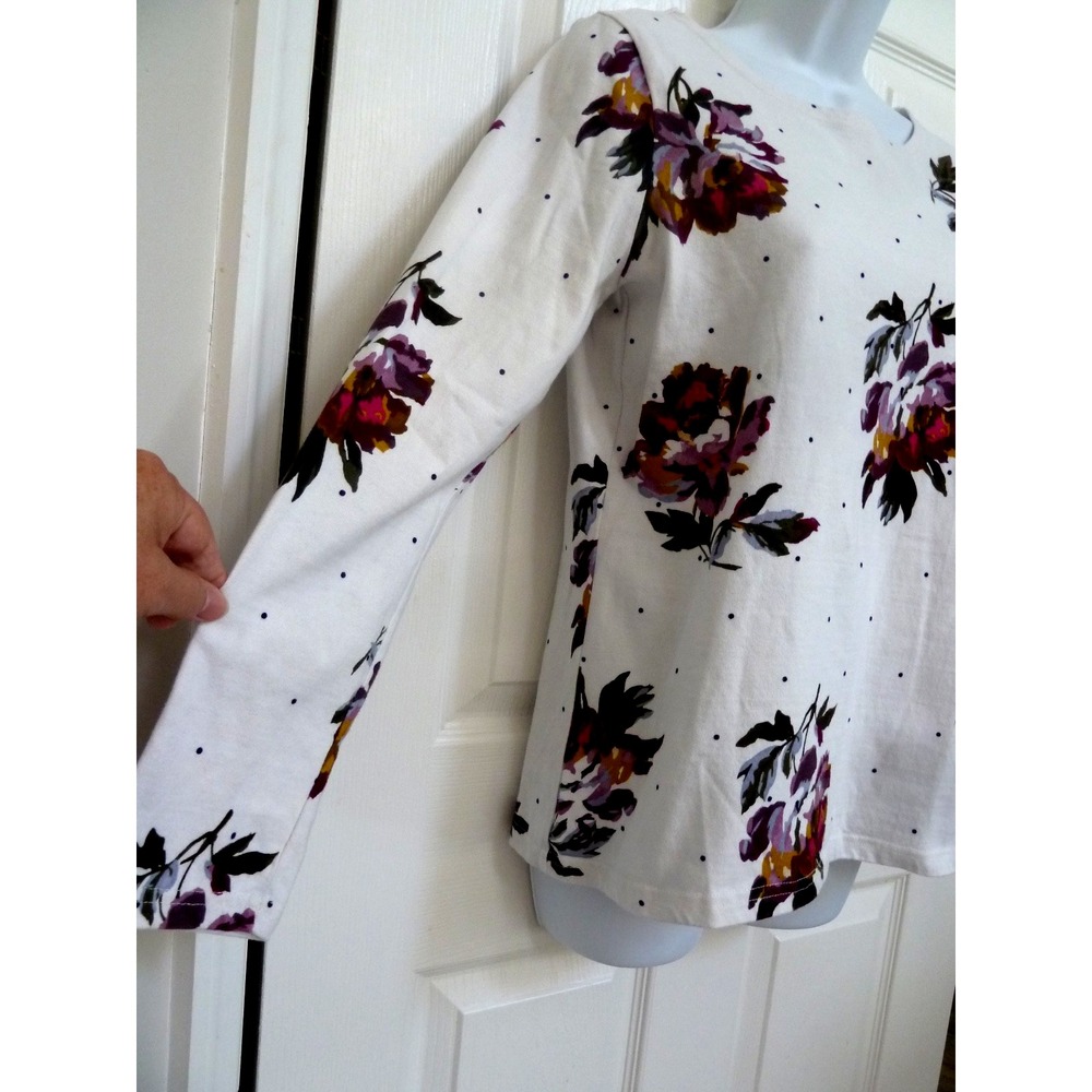JOULES Sz 8, Med. Long Sleeve Harbour Print Floral Heavy Weight Pull-Over Top - Picture 3 of 6